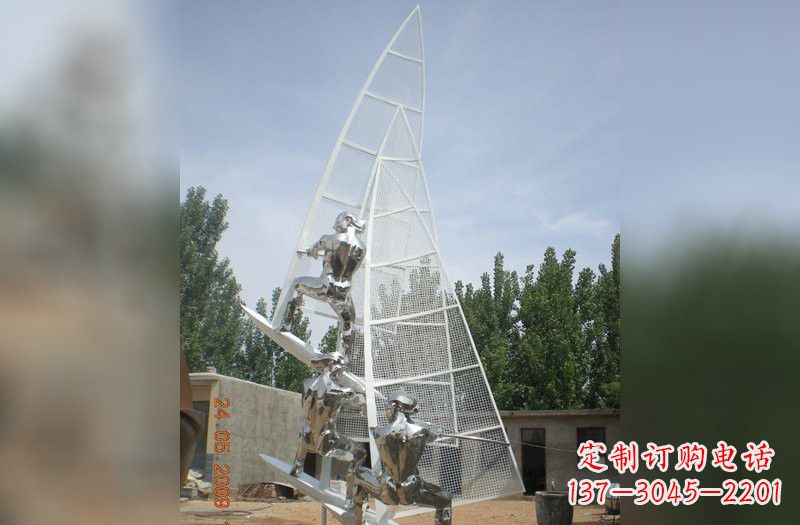 江西不锈钢帆船雕塑精美的艺术品