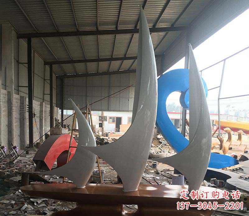 江西不锈钢帆船景观雕塑 (2)
