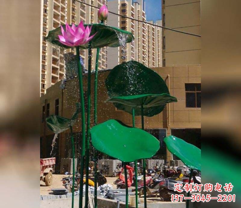 江西不锈钢仿真荷花雕塑 (2)