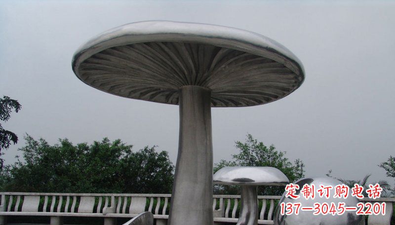 江西不锈钢仿真蘑菇凉亭公园景观雕塑