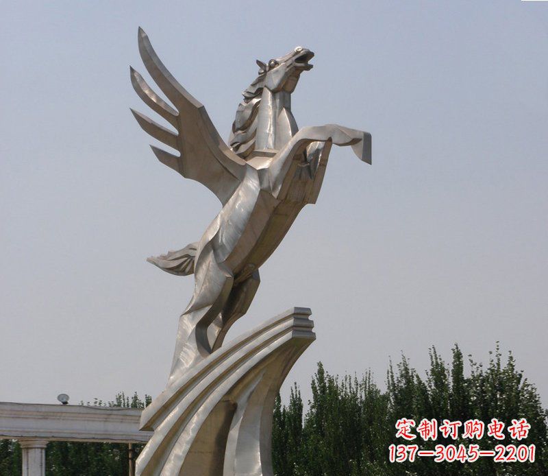 江西不锈钢飞马公园雕塑
