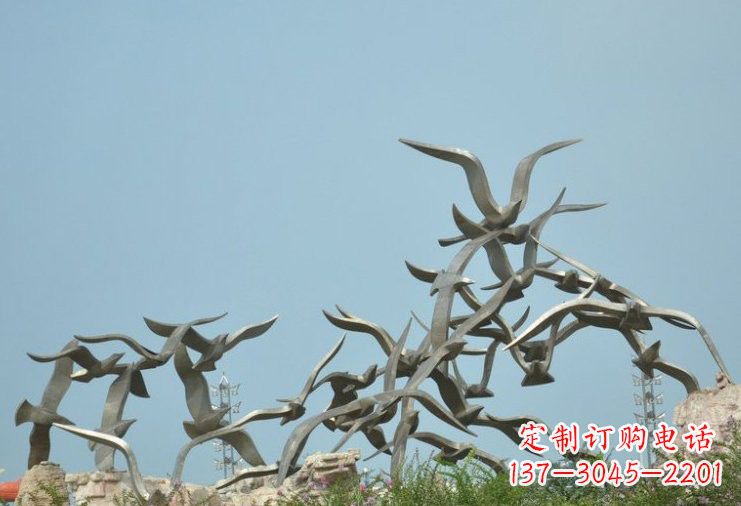 江西不锈钢飞翔的大雁雕塑