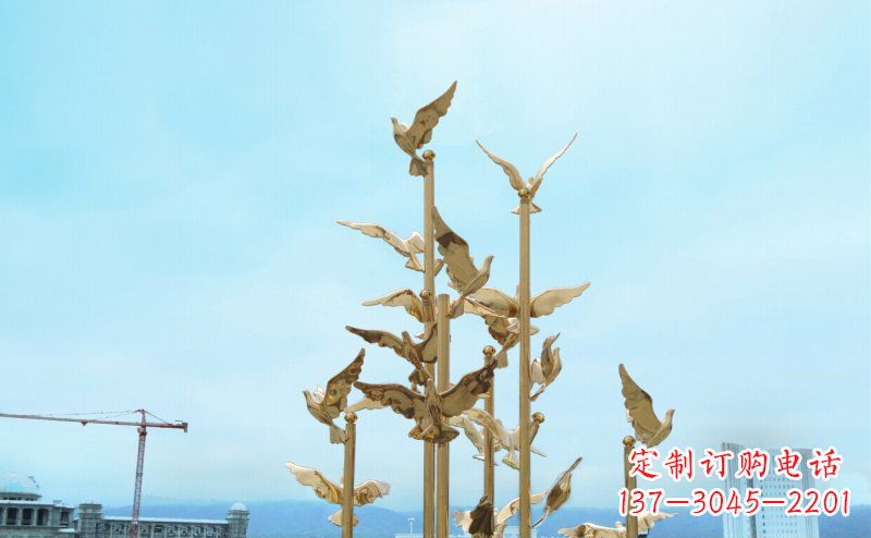 江西不锈钢飞翔的鸽子雕塑
