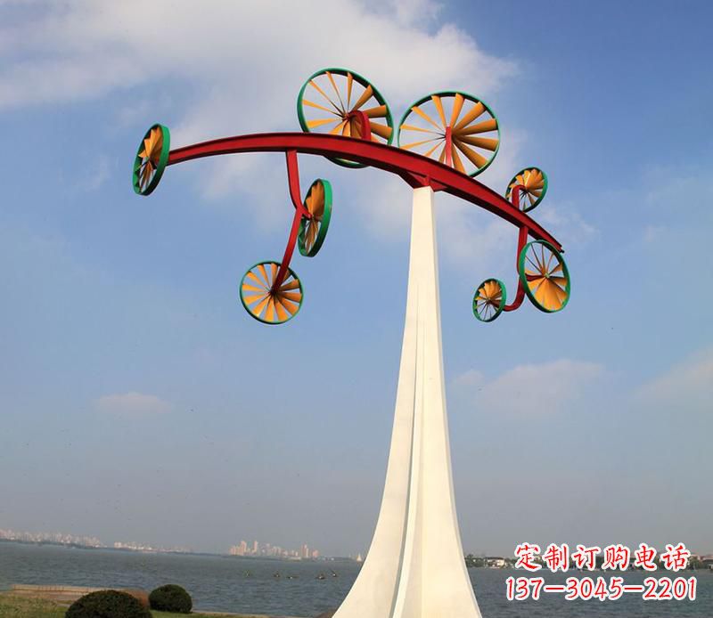 江西不锈钢风车烤漆雕塑