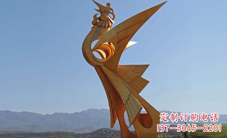 江西不锈钢凤凰抽象雕塑