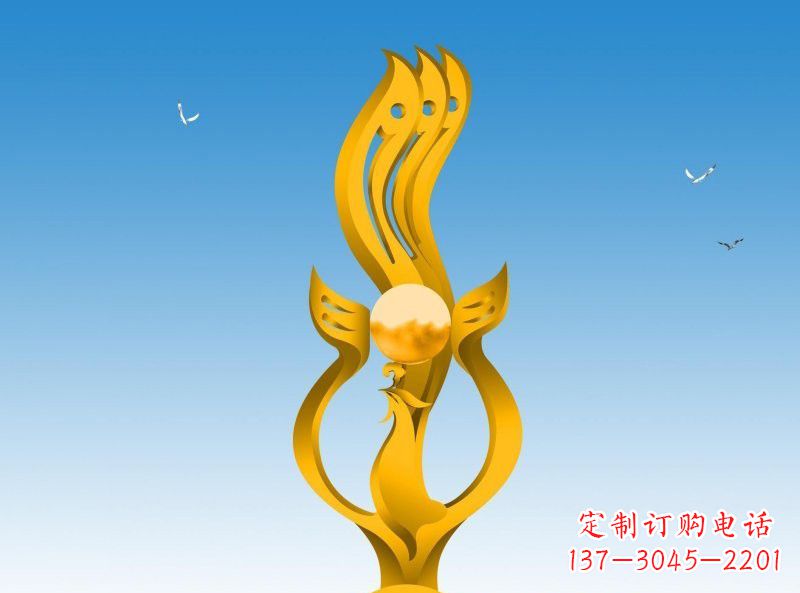 江西不锈钢凤凰雕塑效果图