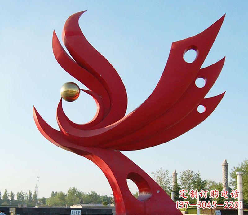 江西不锈钢凤凰广场雕塑 (2)