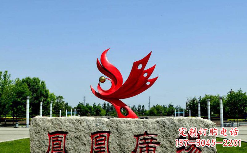 江西不锈钢凤凰景观雕塑 (3)