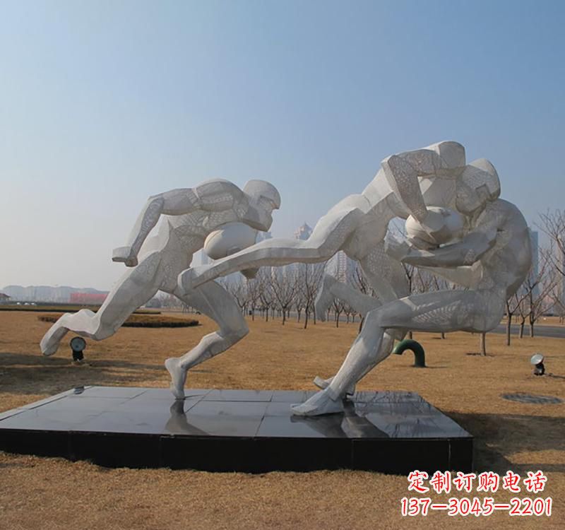 江西不锈钢橄榄球雕塑
