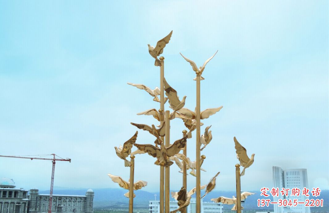 江西不锈钢鸽子广场景观雕塑