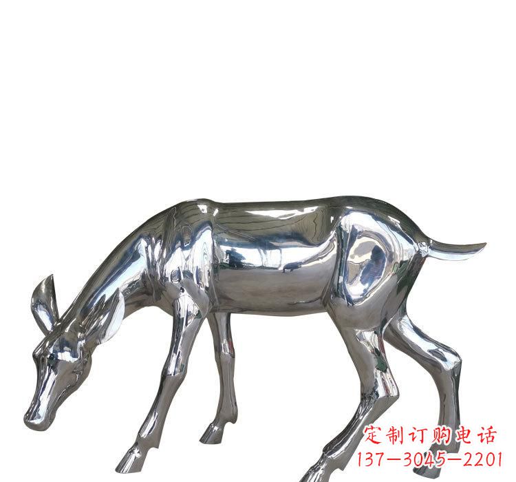 江西不锈钢公园草坪小鹿雕塑
