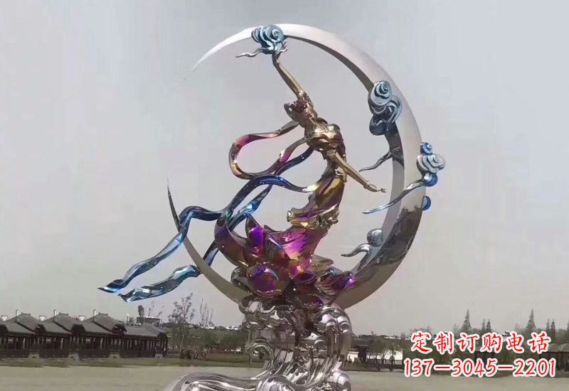 江西不锈钢公园嫦娥奔月雕塑
