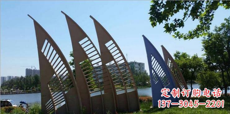 江西不锈钢公园抽象船帆雕塑