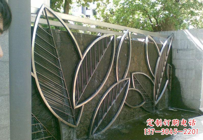 江西不锈钢公园抽象树叶雕塑