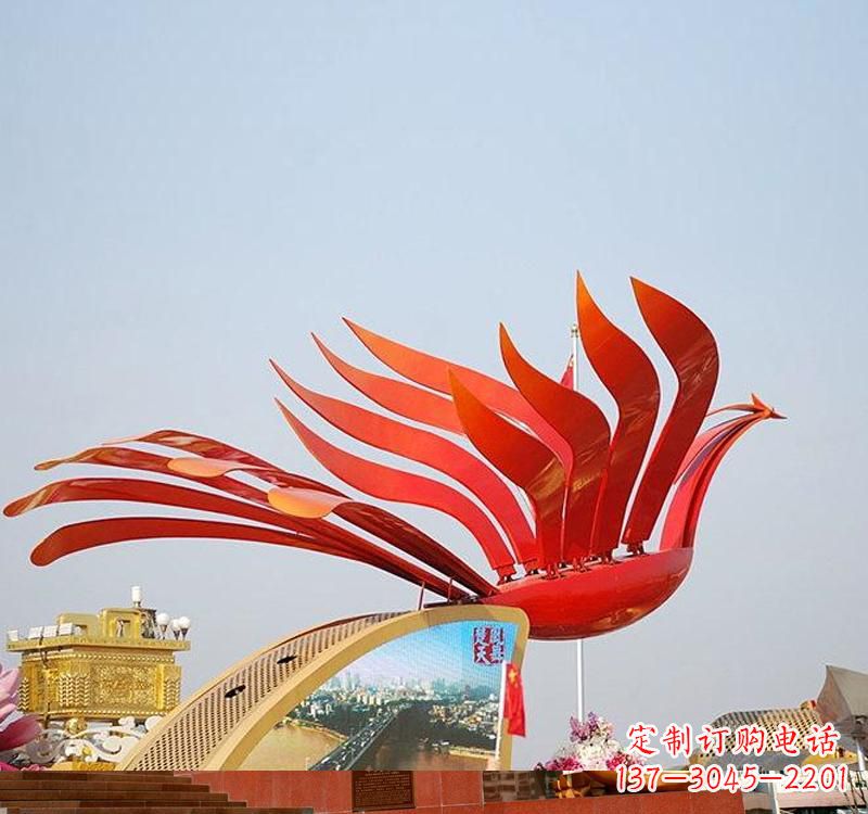 江西不锈钢公园大型凤凰雕塑