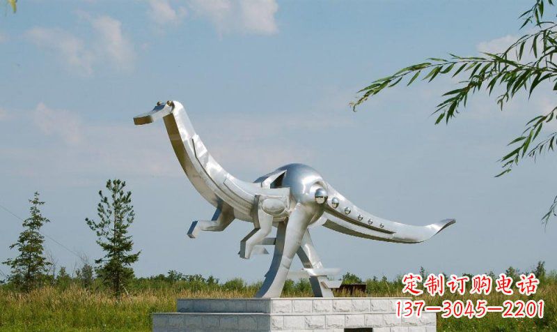 江西不锈钢公园动物鸭嘴龙雕塑