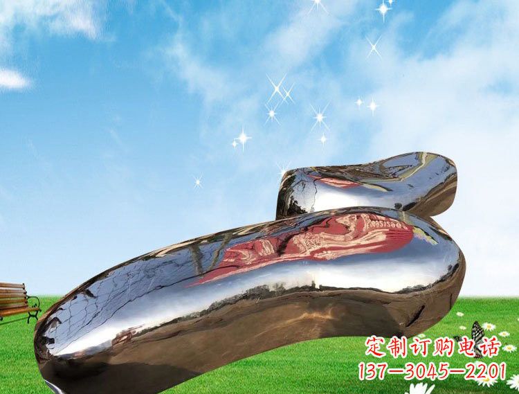 江西不锈钢公园鹅卵石镜面雕塑