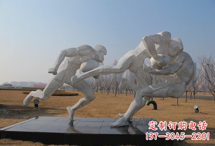 江西不锈钢橄榄球雕塑传承运动精神