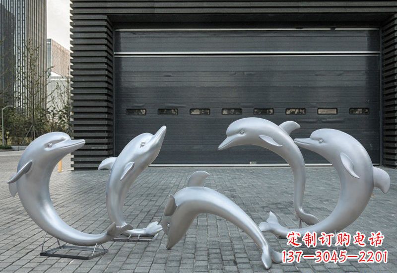 江西不锈钢公园海豚雕塑