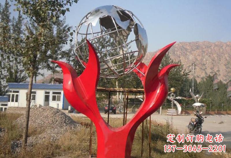 江西不锈钢公园和平鸽地球雕塑