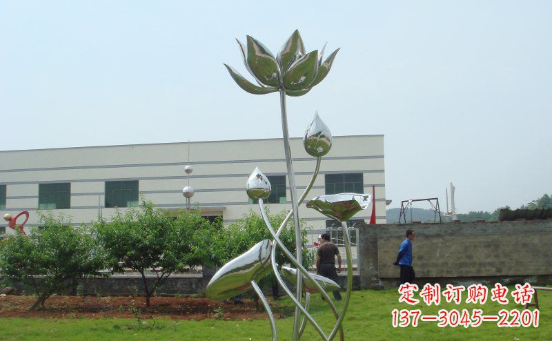 江西不锈钢公园荷花雕塑 (2)