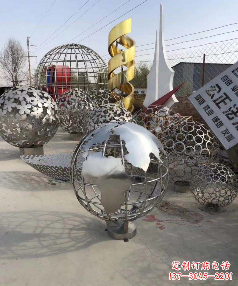 江西不锈钢公园景观地球雕塑