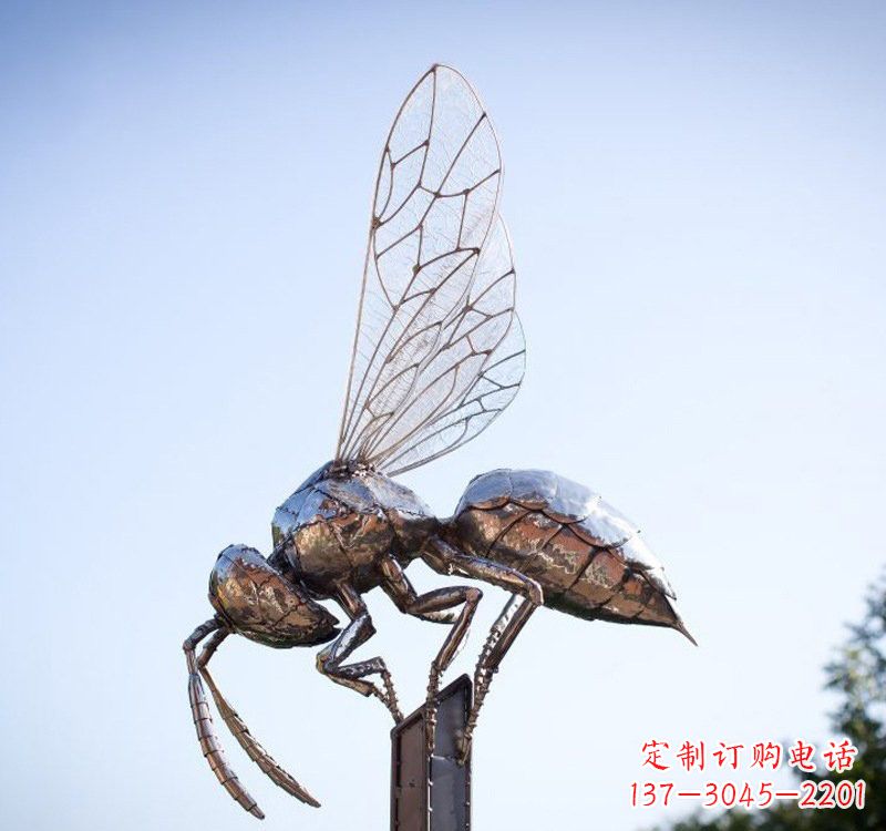 江西不锈钢公园昆虫蜜蜂雕塑