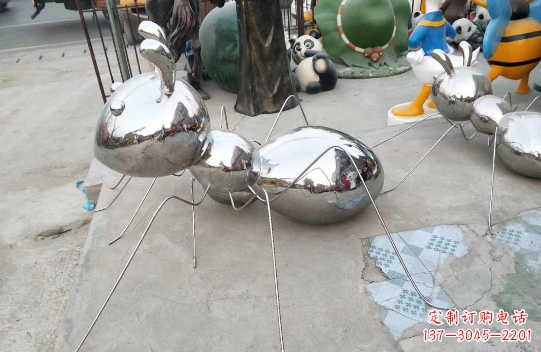 江西不锈钢公园蚂蚁动物雕塑