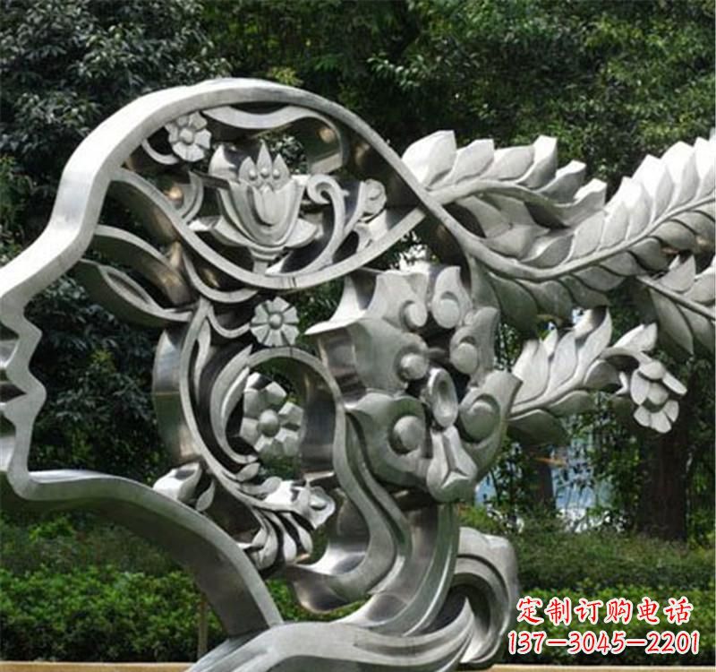 江西不锈钢公园美女头像雕塑