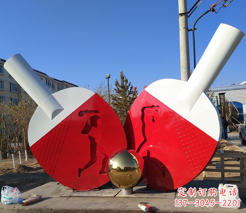 江西不锈钢乒乓球雕塑——精致的艺术作品