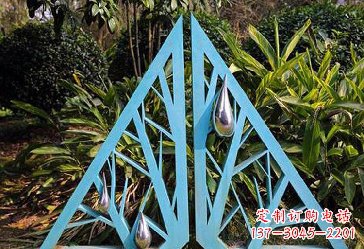 江西不锈钢公园水滴和树枝雕塑