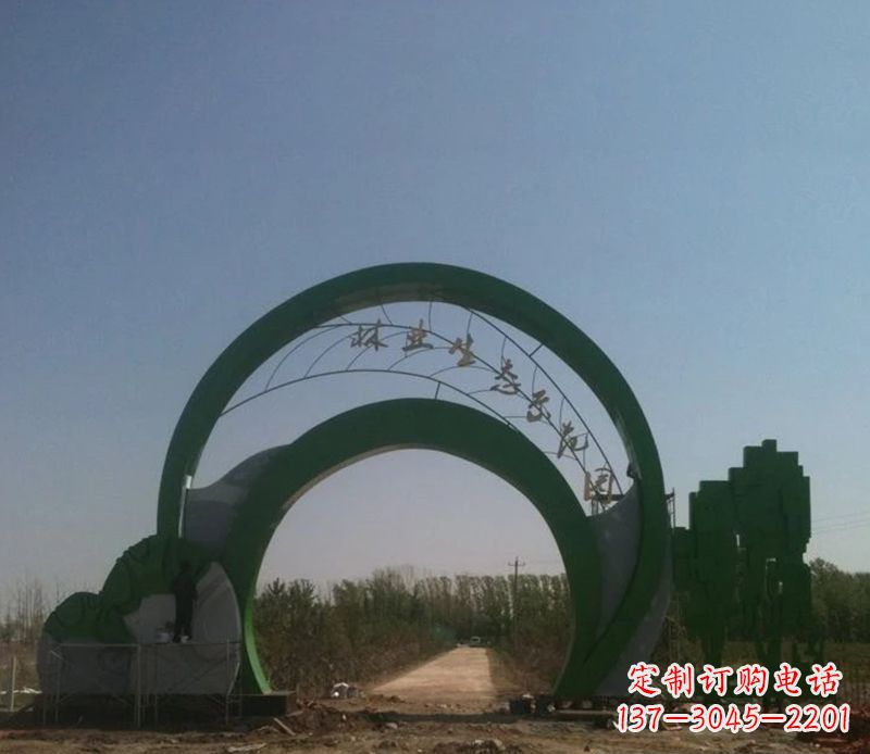 江西不锈钢拱门标志雕塑