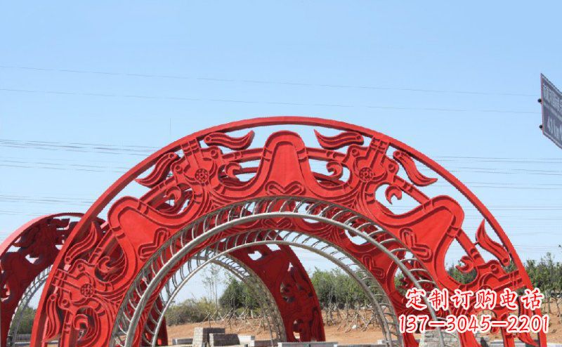 江西不锈钢拱门雕塑 (2)
