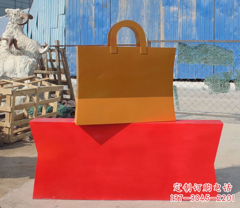 江西不锈钢购物袋雕塑 (2)