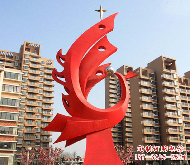 江西凤凰雕塑不锈钢广场的精美景观