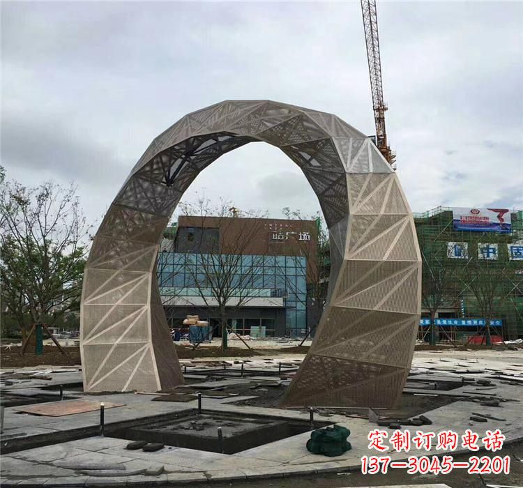 江西不锈钢拱门雕塑精美外观,古典气息