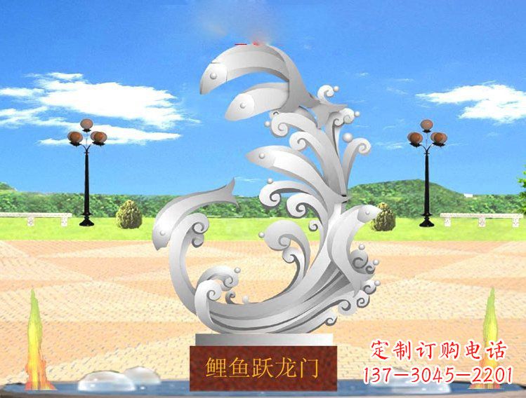 江西不锈钢广场上的龙雕塑