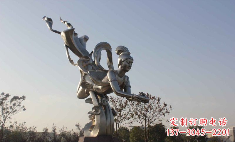 江西不锈钢蟠桃仙女雕塑美丽的传说