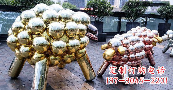 江西不锈钢动物雕塑肖恩的小羊