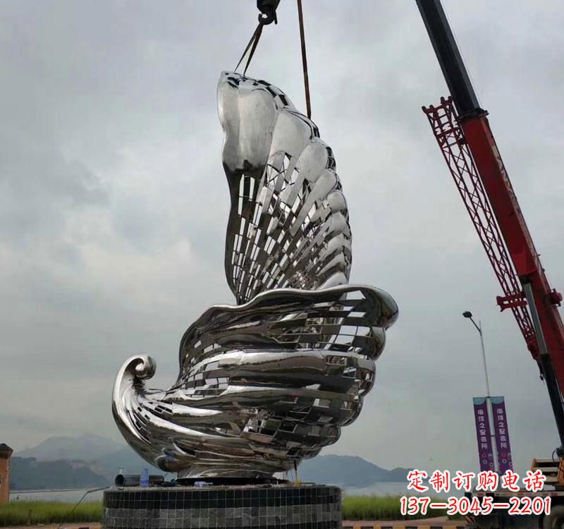 江西不锈钢海螺雕塑象征着海洋的美丽