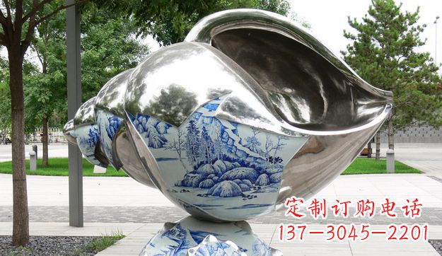 江西不锈钢海螺景观雕塑美轮美奂