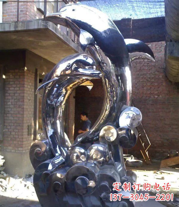 江西不锈钢海豚美观动态的雕塑