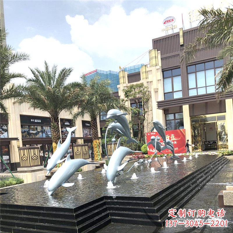 江西精美海豚喷泉,点缀城市企业街道