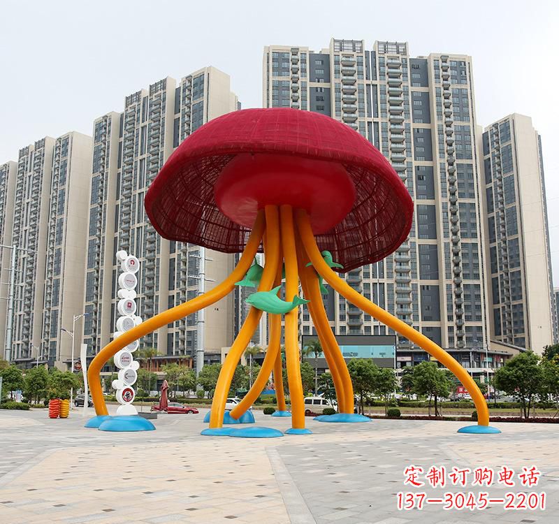 江西不锈钢海洋水母动物雕塑精美绝伦