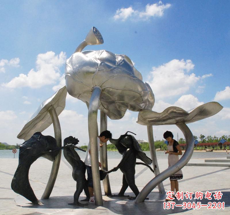 江西荷花之美——不锈钢荷花广场雕塑