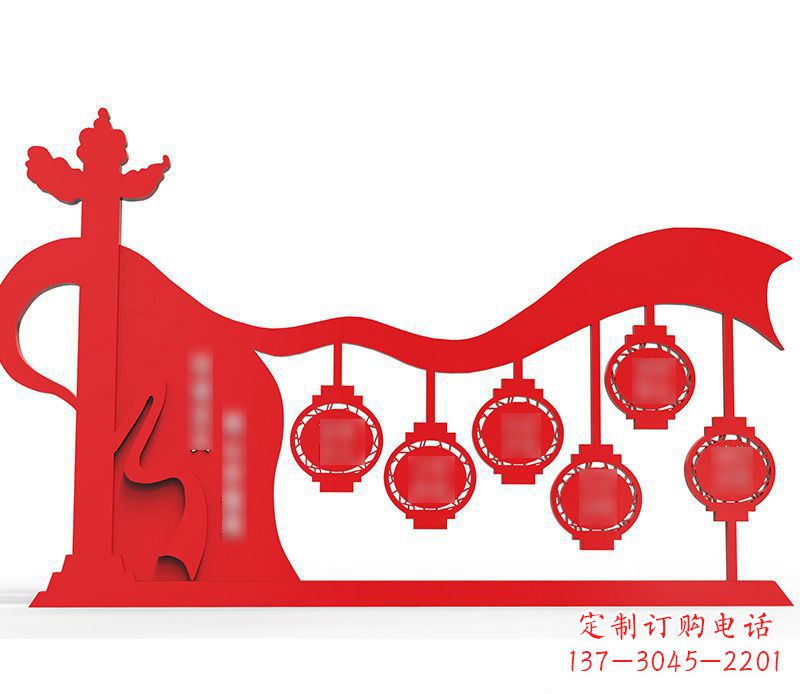 江西灯笼雕塑传承社会主义核心价值观