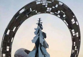 江西不锈钢松树祥云雕塑