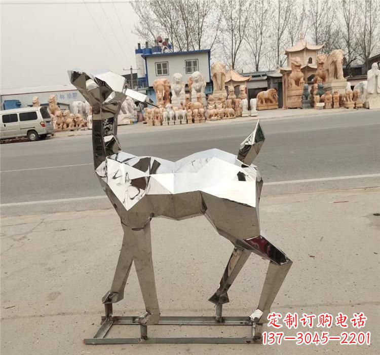 江西不锈钢几何小鹿雕塑精美艺术品