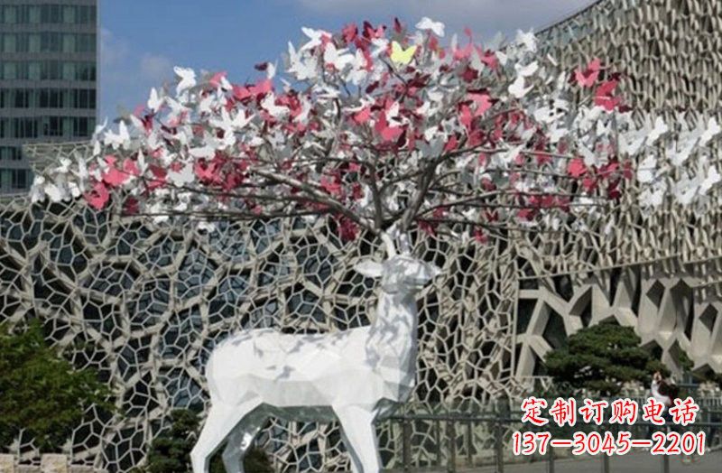 江西不锈钢几何小鹿雕塑精致之美
