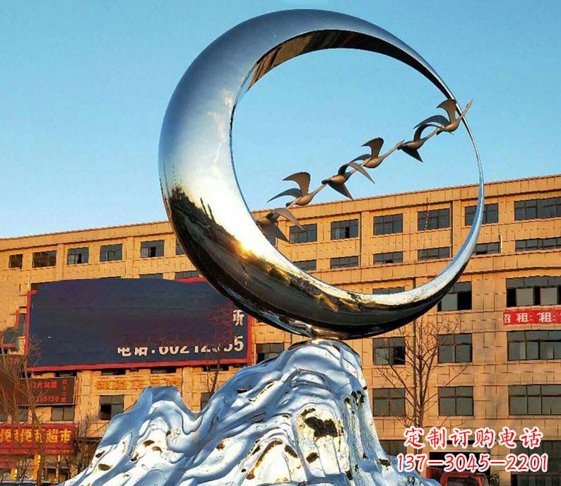 江西雁雕塑不锈钢的艺术精灵